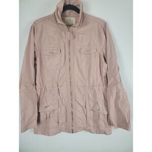 Jade & Ivory Light Weight Jacket M Womens Pink Full Zip Pockets Long Sleeve